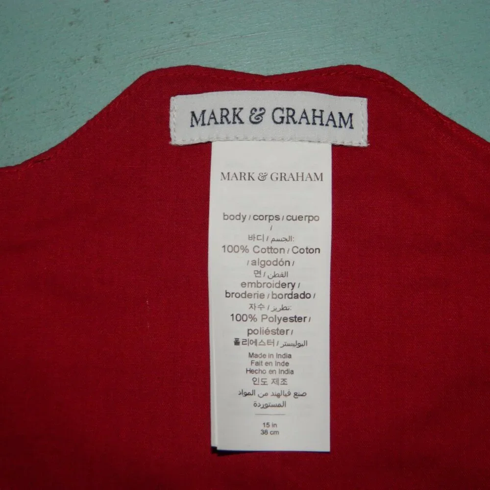 Mark & Graham Scalloped Embroidered Placemats Lot of 3 (HH-12)